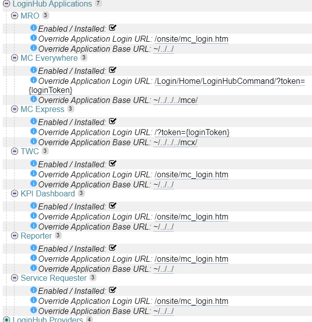 LoginHub Applications Menu